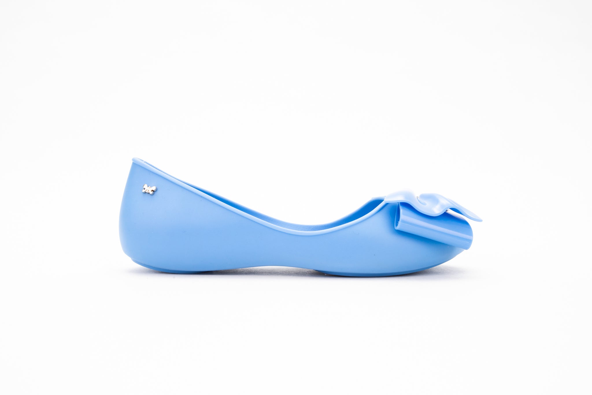 blue satin flats