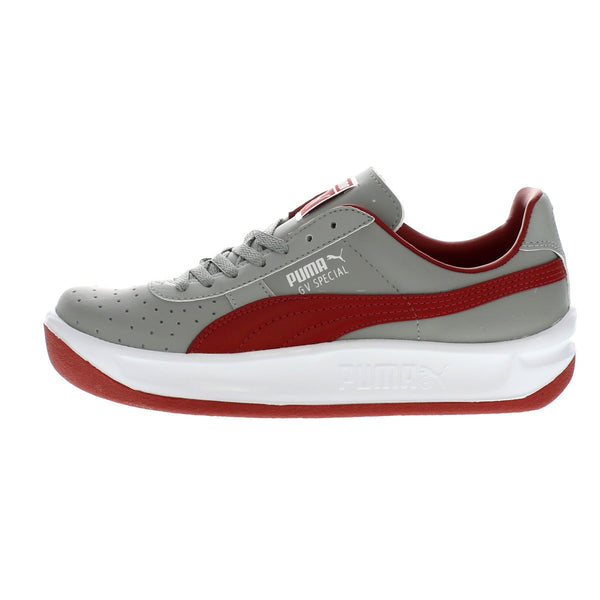 grey and red pumas