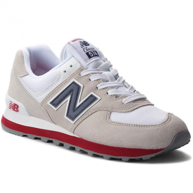 grey and red new balance 574