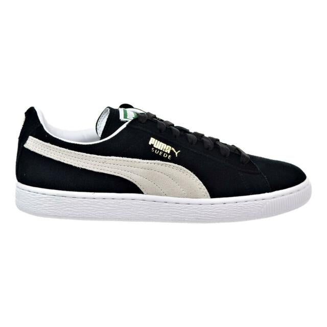 puma suede mens black and white