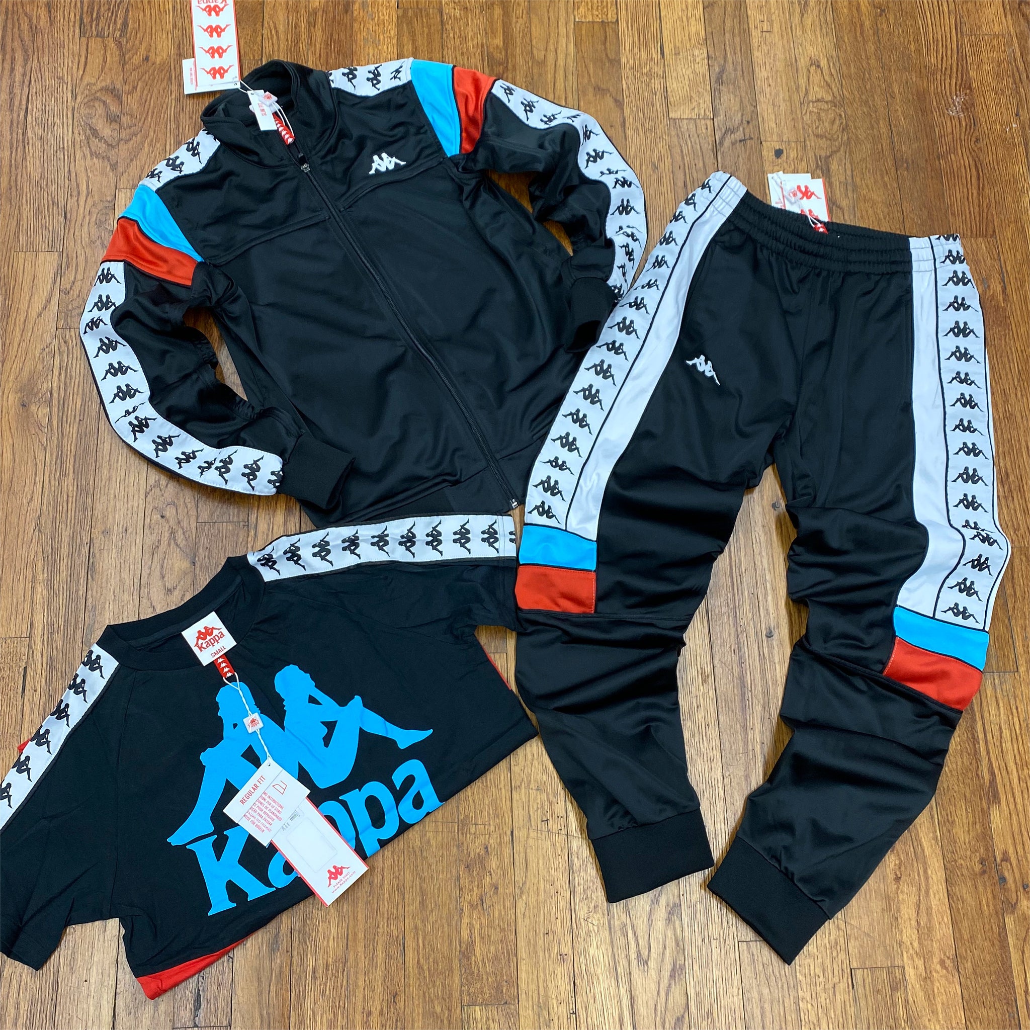 black and white kappa sweatsuit