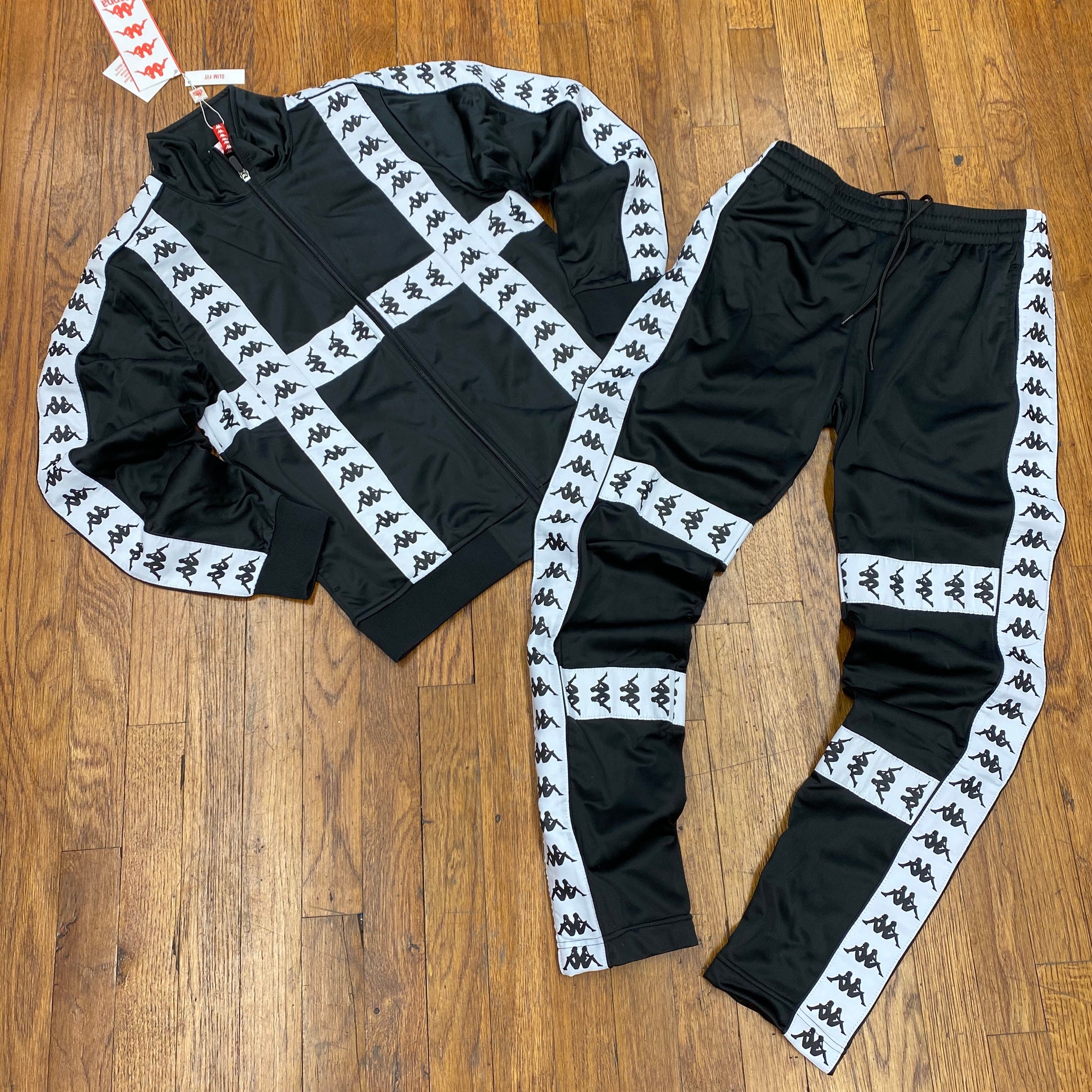 black and white kappa sweatsuit