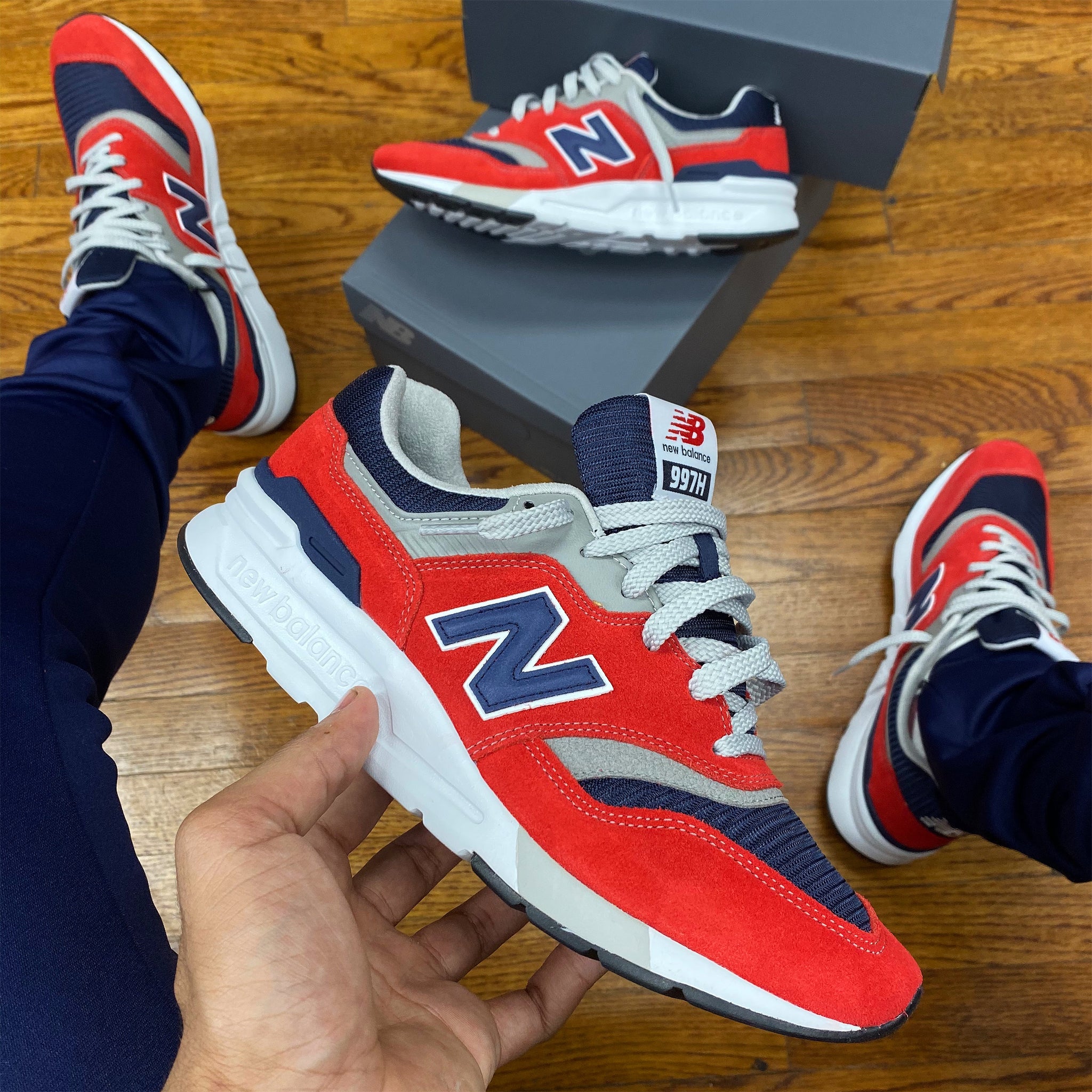 navy and red new balance