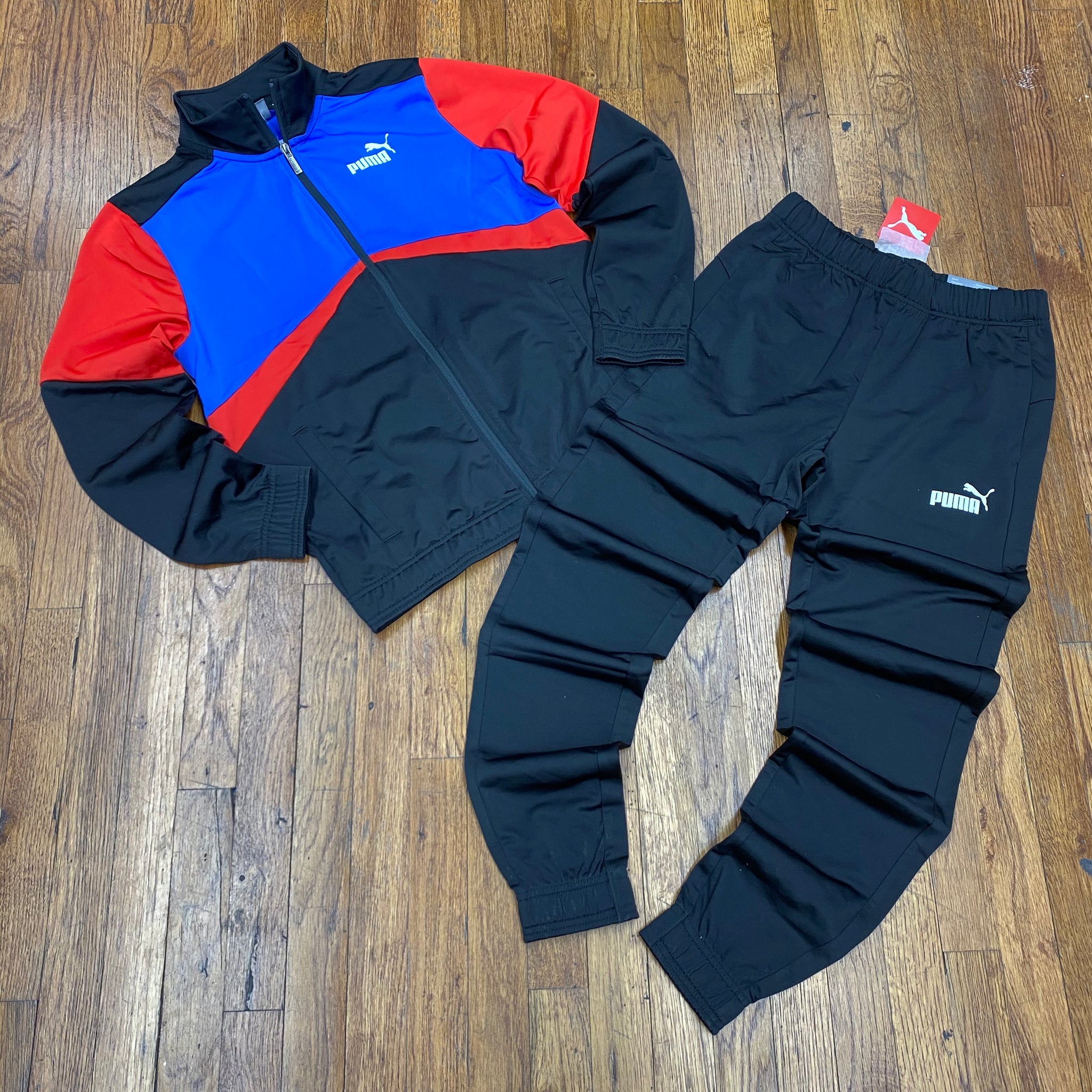 red and black puma sweatsuit