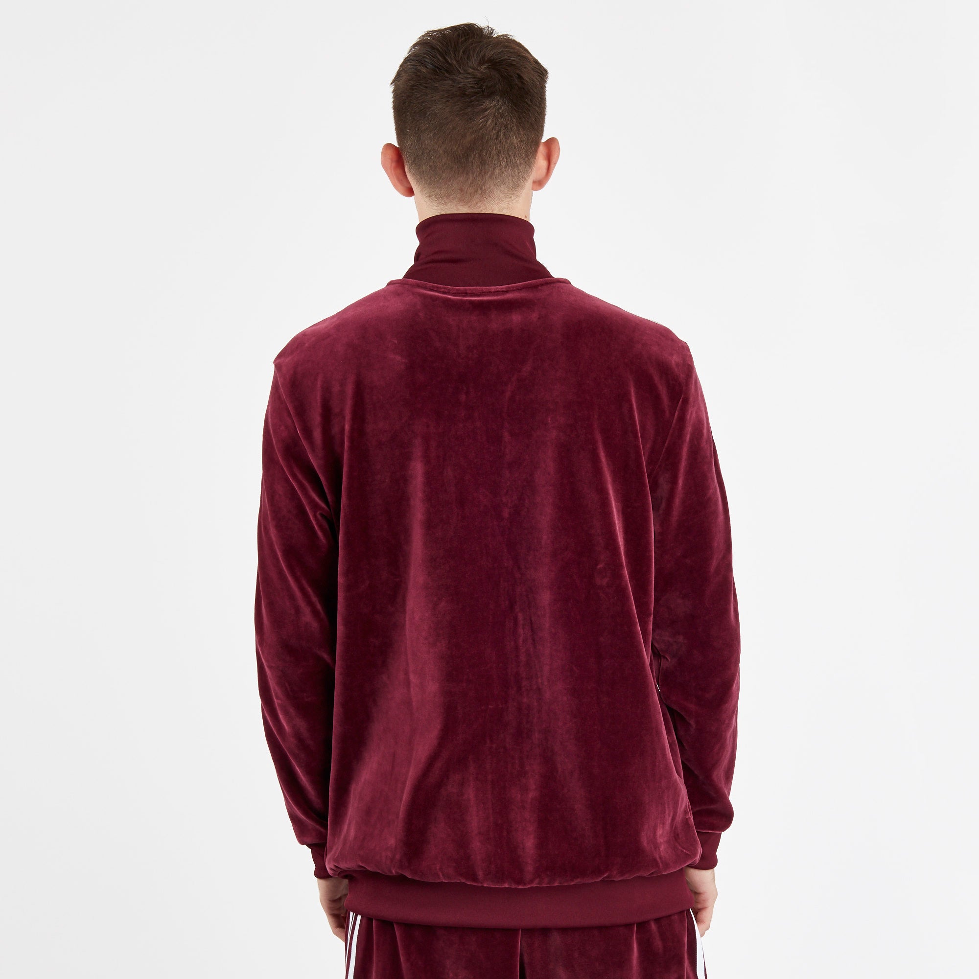 adidas velour tracksuit maroon