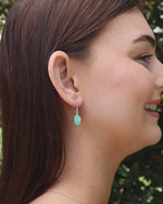 Raw Turquoise Crystal Dangle Drop Earrings