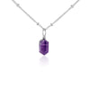 Double Terminated Crystal Pendant Necklace - Amethyst - Sterling Silver Satellite - Luna Tide Handmade Jewellery