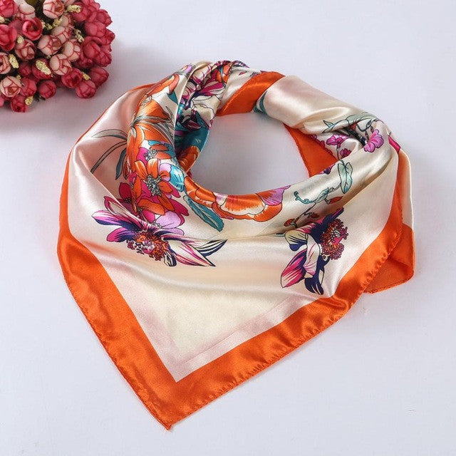 printed satin scarf