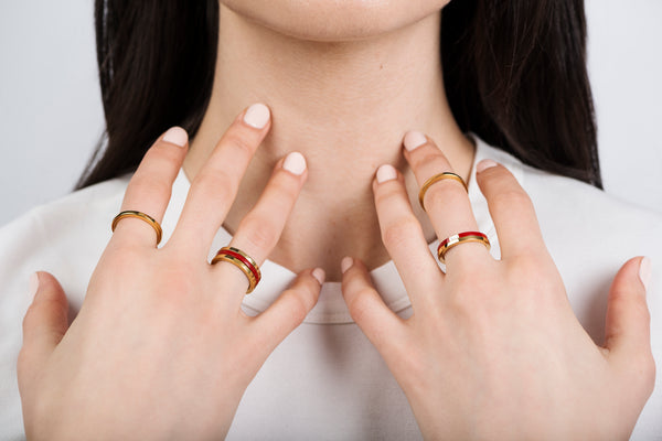 Red ceramic store ring