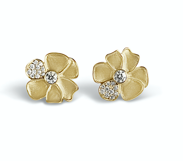 Gold Flower Earrings : Joyitas THE-ARE