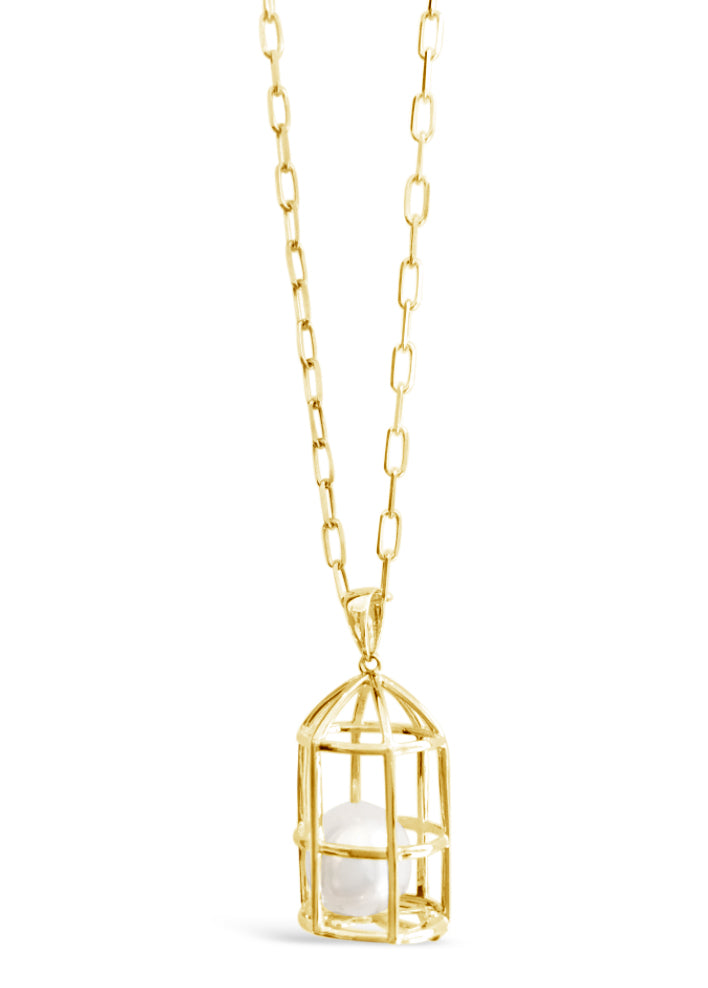 Treasure Lock Gold Pearl Pendant for Necklace – Hestia Jewels