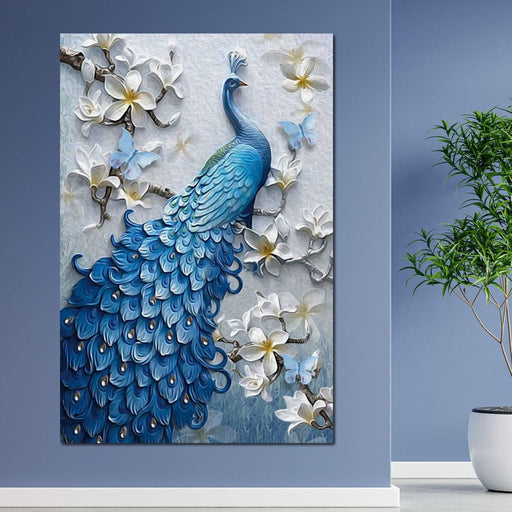 abstract paintings of peacocks