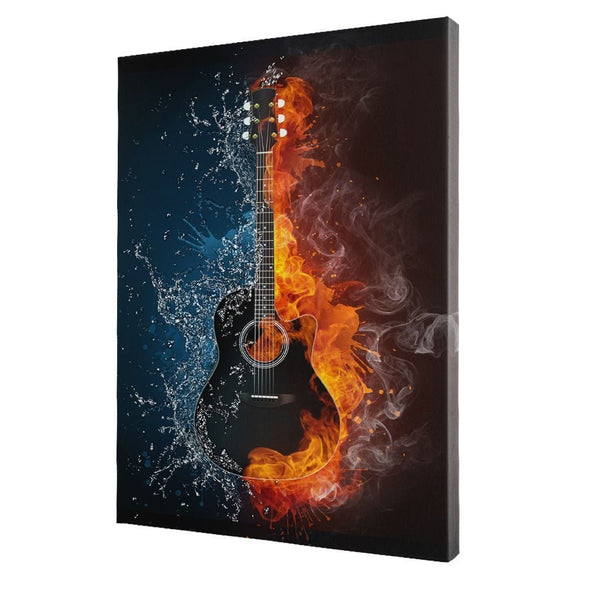 Fire & Water Guitar Wall Art | NicheCanvas