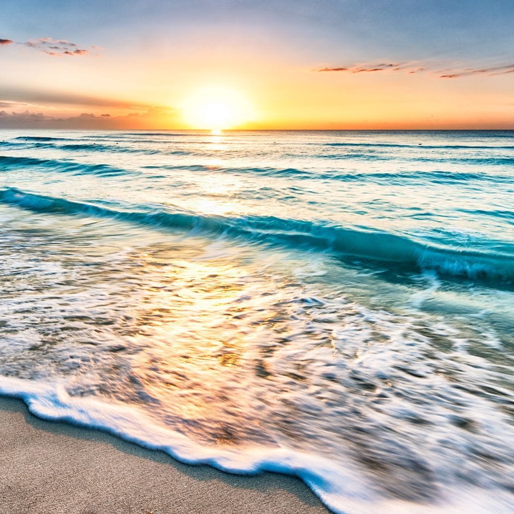 ocean wave sunset