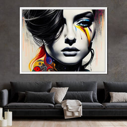 Female Portrait Paint Splash 019 - Johanjjf | NicheCanvas