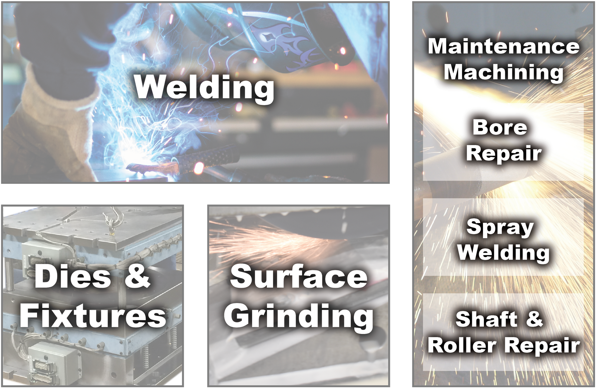CNC Machine Shop, Design Services, Reverse Engineer, Welding, Dies, Fixtures, Surface Grinding, Maintenance Machining