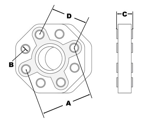 Rubber Flex Disc - 8 Bolt