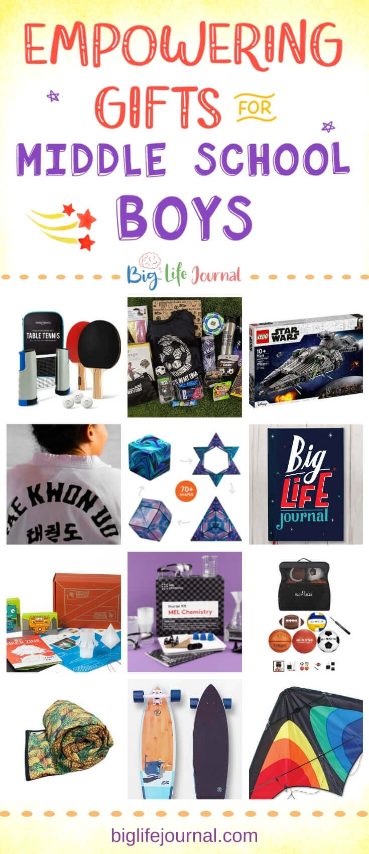 Empowering gifts for middle school boys big life journal. biglifejournal.com