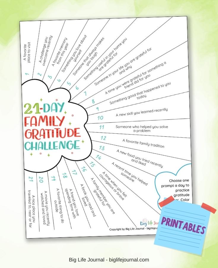 Free 21 Day Family Gratitude Challenge