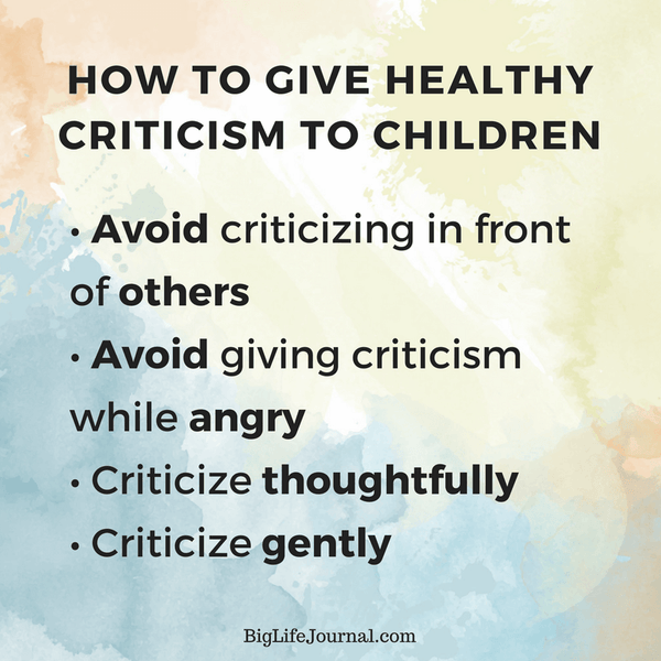 How to criticize children