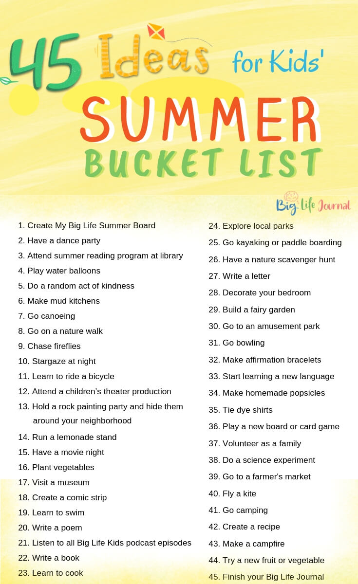 Bucket List Ideas For Kids