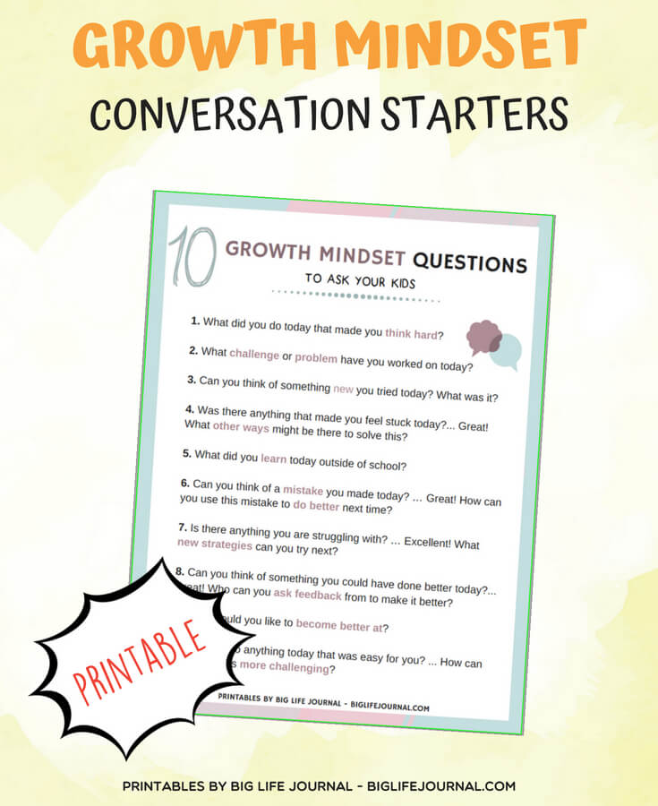 growth mindset conversation starters kids students