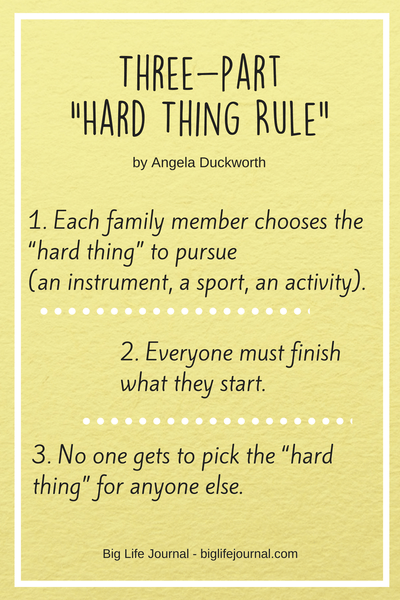 Three-part hard thing rule by Angela Duckworth