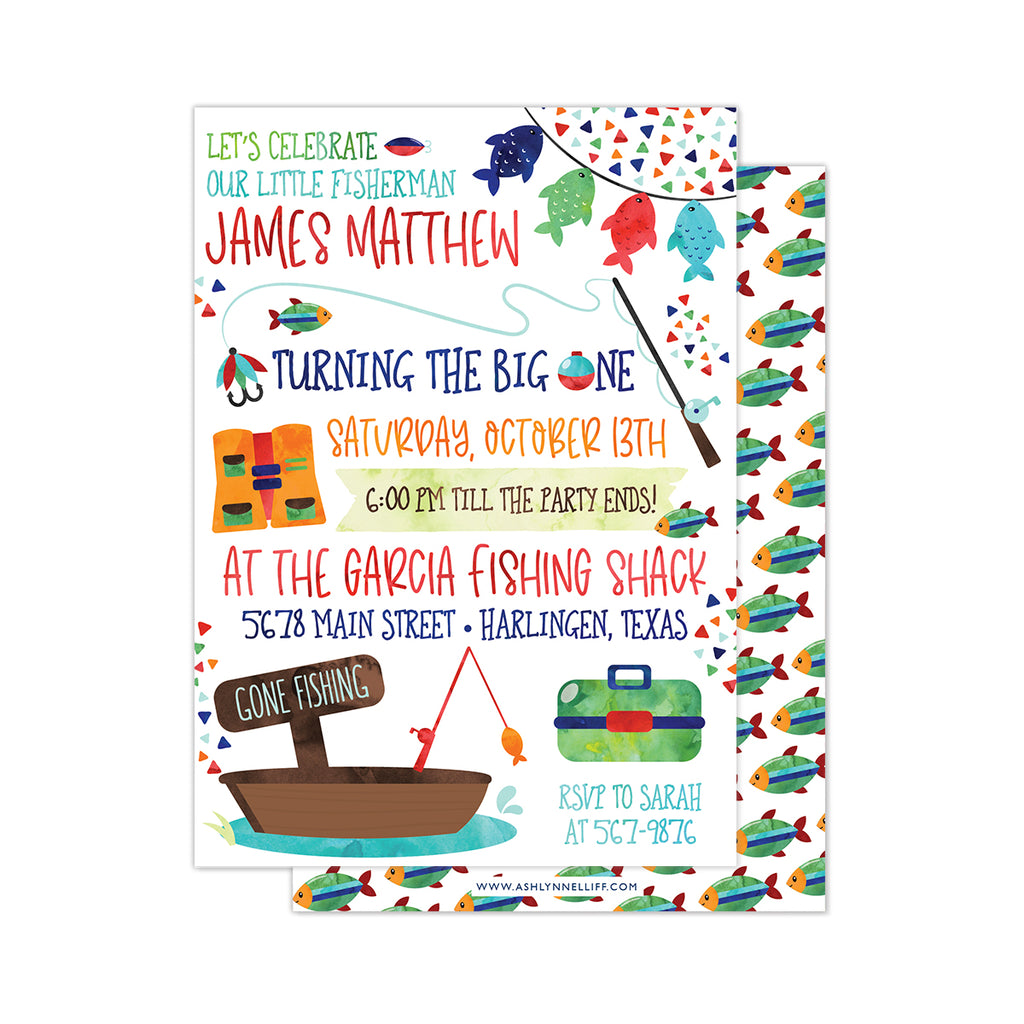 Fishing Birthday Invitation Fisherman Birthday Invitation Fishing