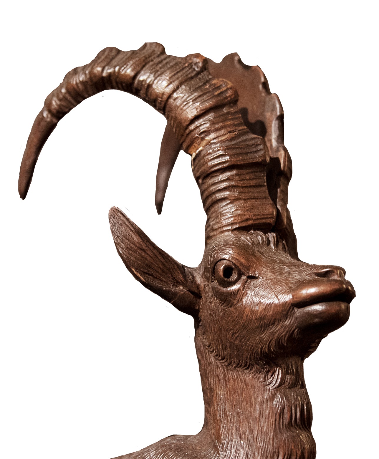 Double Ibex Black Forest Sculpture