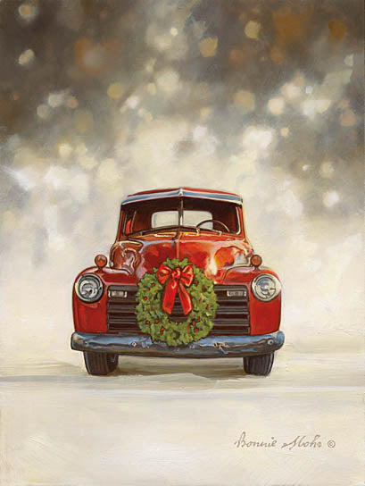 Bonnie Mohr COW318 - Dazzling Red - Red Truck, Wreath, Winter, Snow from Penny Lane Publishing