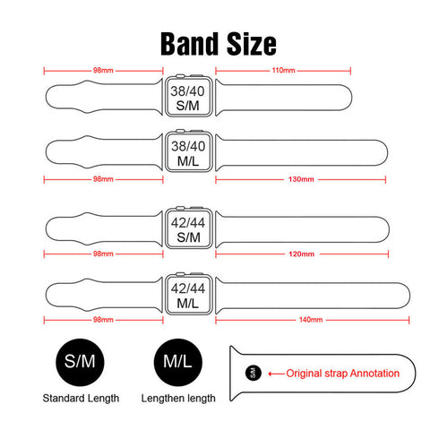 apple watch band size chart