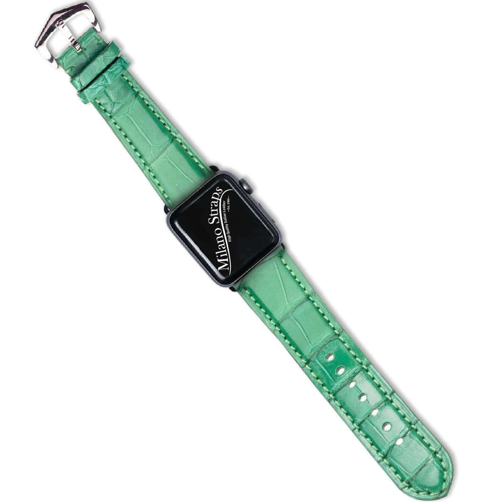 Apple Watch with Alligator Millennium Green Watch Strap