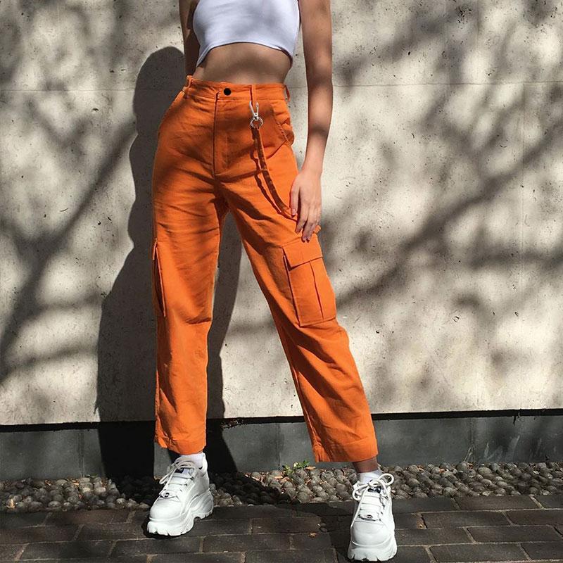 Orange Cargo Pants Lili Biachi Independent Online Market