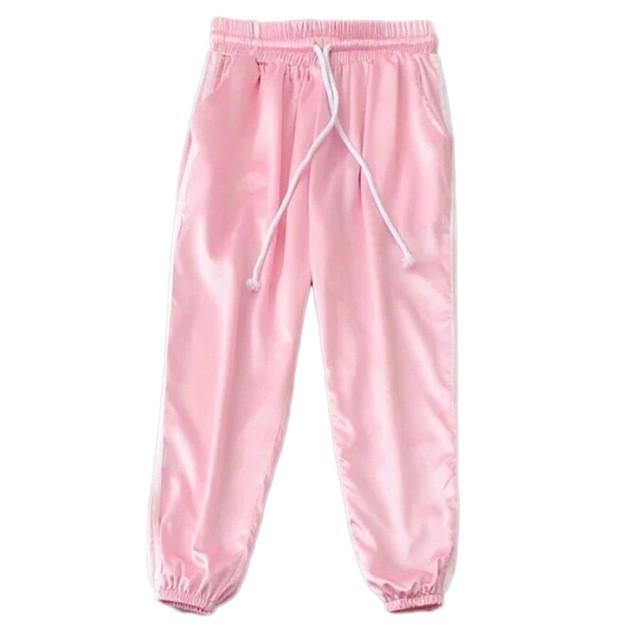 pink satin joggers