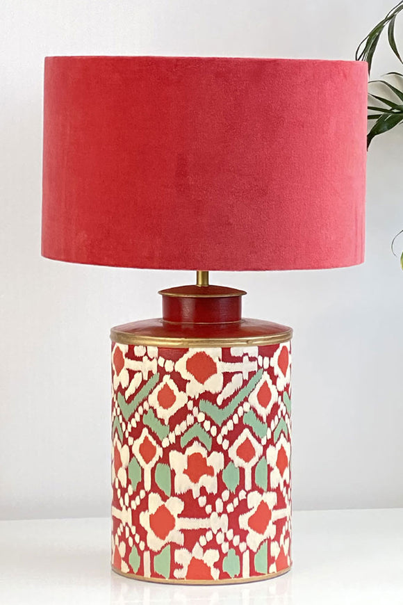 red lamp stand