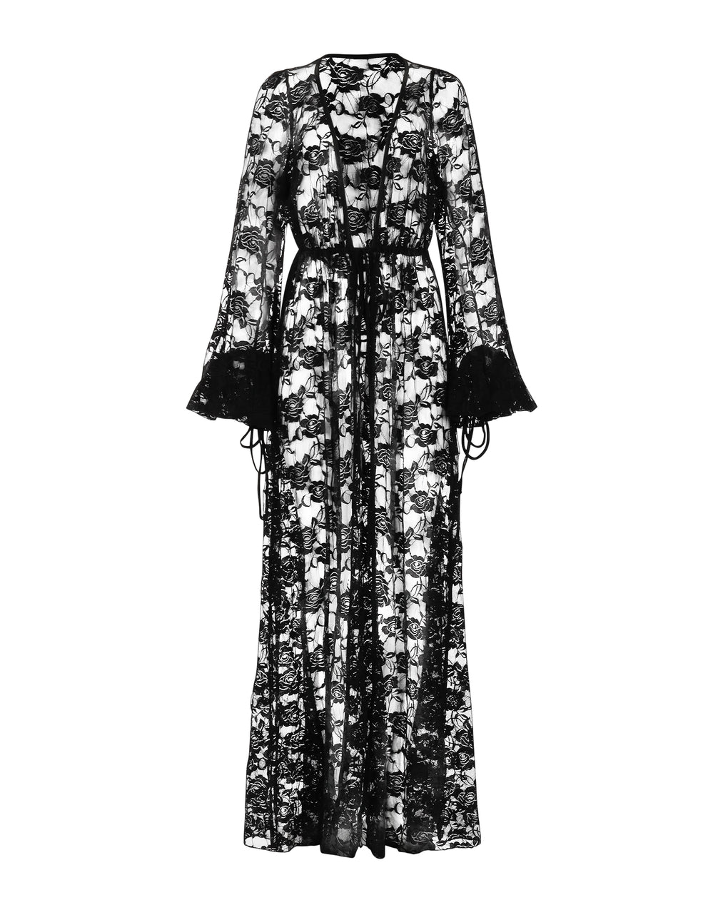 Slenderella Luxury Fleece Dressing Gown, Black - McElhinneys