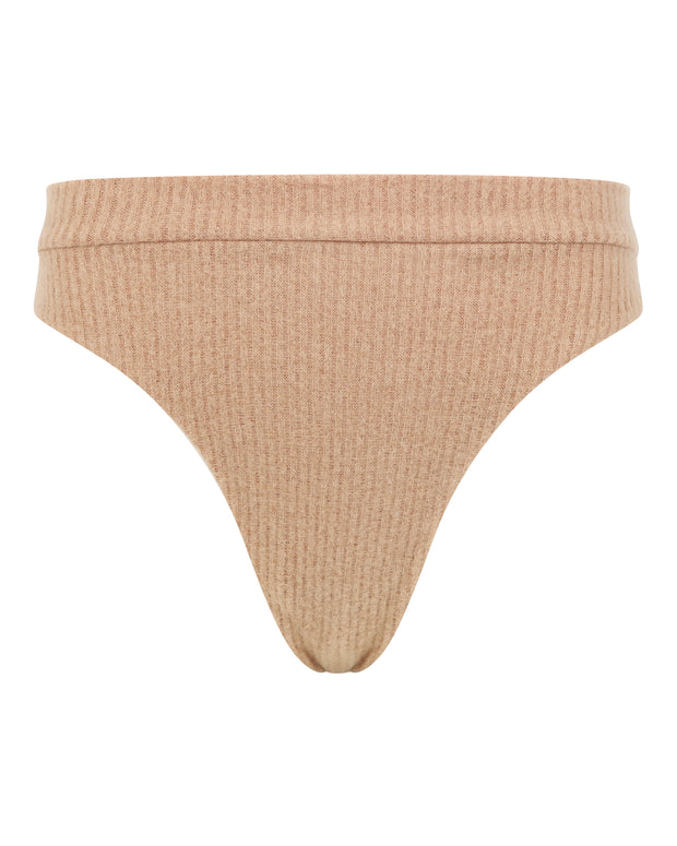 FUZZY RIB HIGH THONG // SHIMMERING BLUSH