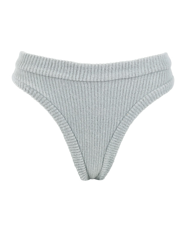 FUZZY RIB THONG // CLOUD