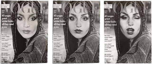 Cindy Sherman as Jerry Hall in Vogue, Cover Girls Triptych 1976