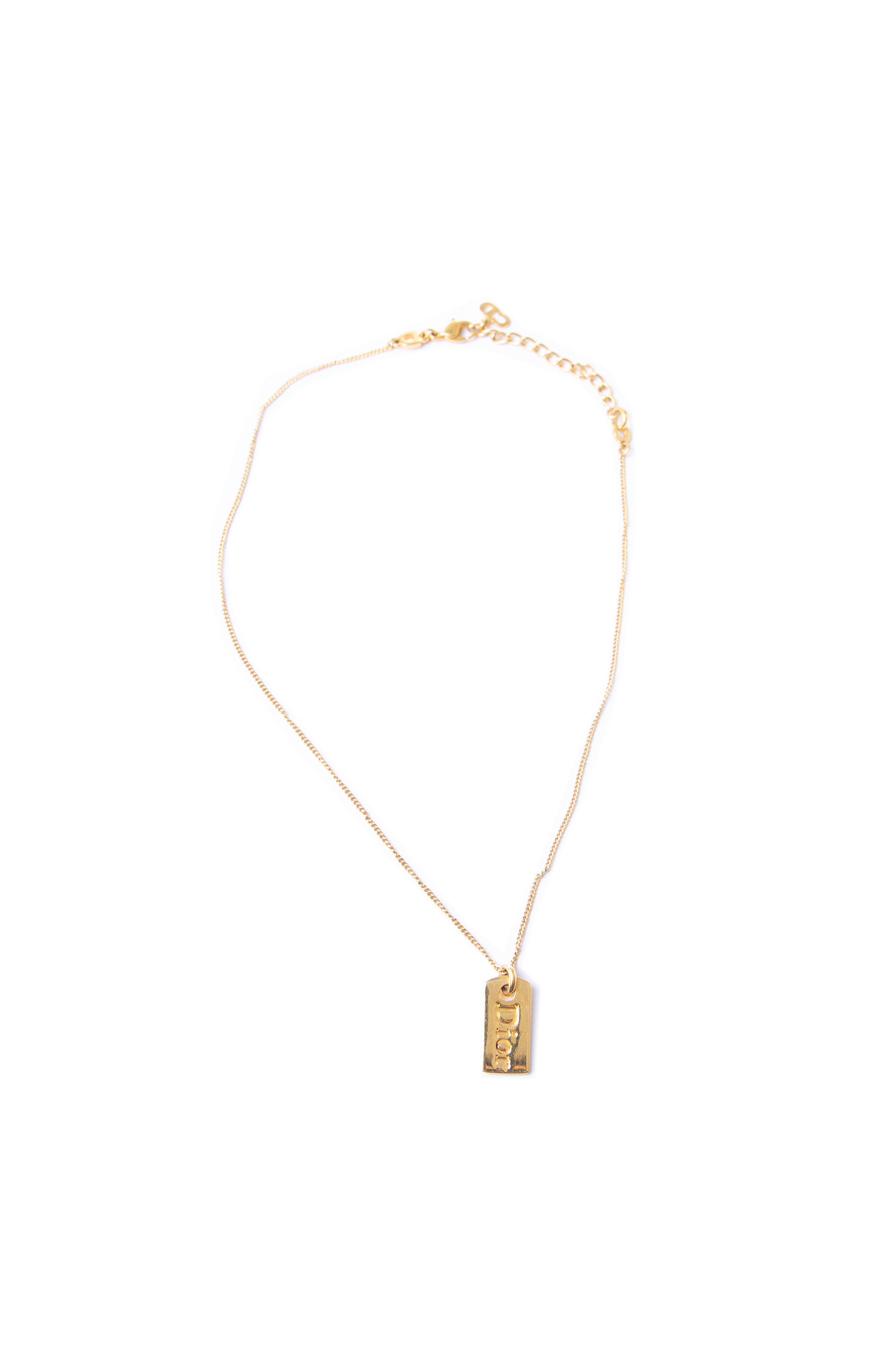 dior dog tag necklace gold