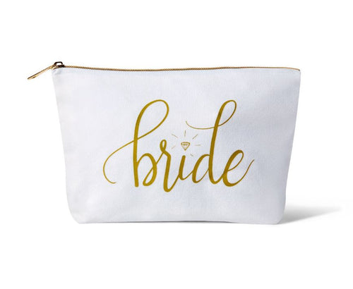 Black Bridesmaid Canvas Makeup Bag