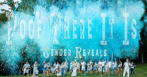 Poof there it is gender reveal Cannons