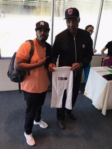 Dr. J supporting Pharaoh Towel