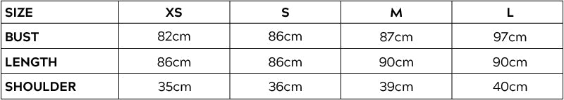 Drape Top Measurements