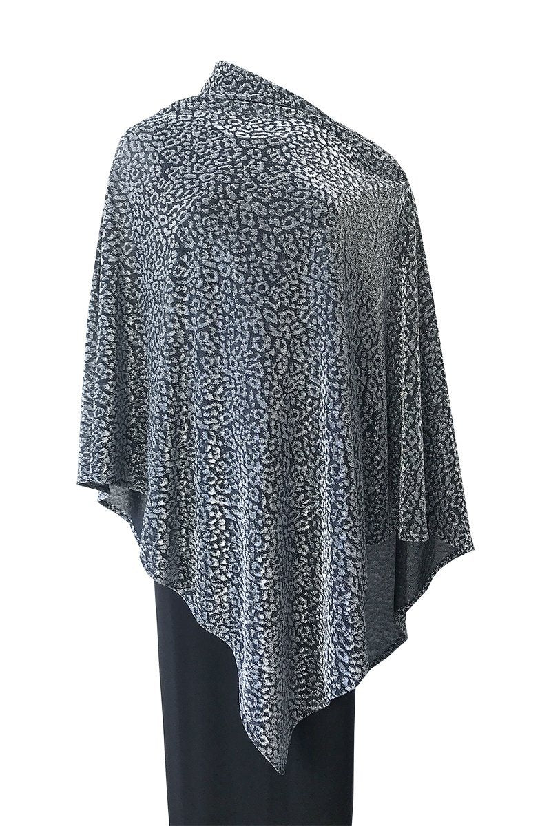 Silver Metallic Poncho | ROSARINI Women's Poncho