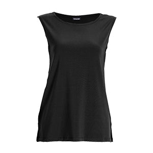 Sleeves side split basic top black for women