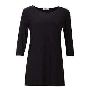 Women's quarter sleeve black side split top