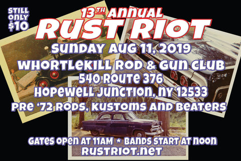 back of the rust riot flyer 2019