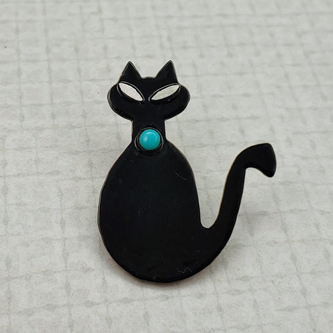 Black cat pin or cat brooch