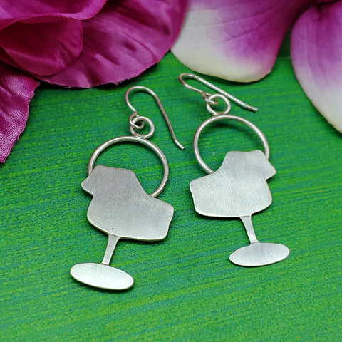 tulip chair earrings in sterling silver